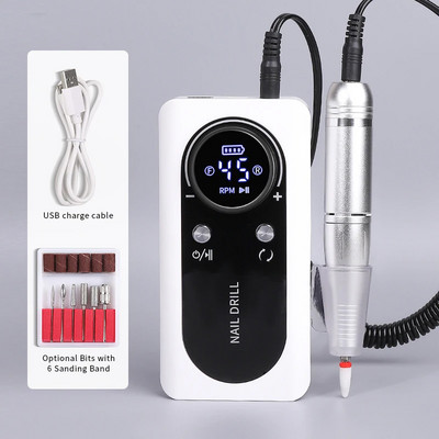 Profesionalni stroj za bušenje noktiju 45000rpm Tokarski stroj za manikuru Glodalice za poliranje Gel za poliranje noktiju Električna brusilica