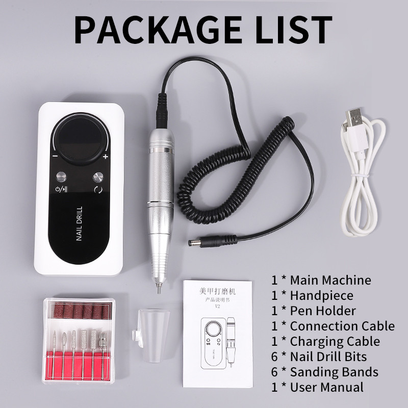 Profesionalni stroj za bušenje noktiju 45000rpm Tokarski stroj za manikuru Glodalice za poliranje Gel za poliranje noktiju Električna brusilica