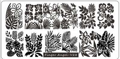 Flames Flower Leaves Ploča za utiskivanje noktiju 6X12 mm Šablona za ispis slova s cvjetnim listovima Šablone za pečate za nokte Alati za ukrašavanje noktiju