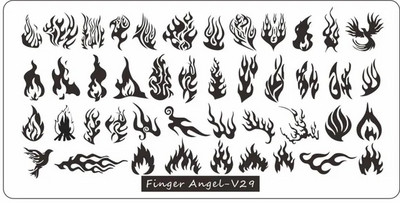 Flames Flower Leaves Ploča za utiskivanje noktiju 6X12 mm Šablona za ispis slova s cvjetnim listovima Šablone za pečate za nokte Alati za ukrašavanje noktiju