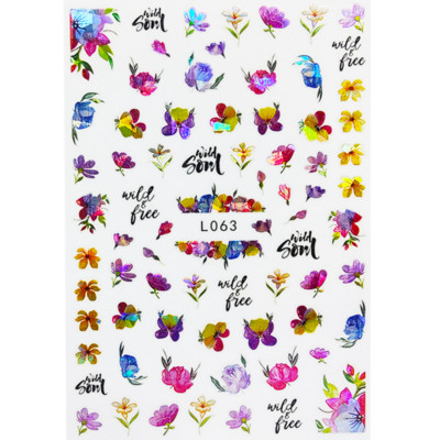 3D Acu sēņu nagu uzlīmes Lāzera spīdošas Līmējošas Uzlīmes nagiem Lūpu ziedi Nagu mākslas rotājumi Aurora Silver Design