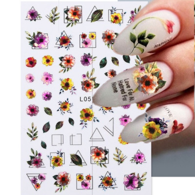 3D Acu sēņu nagu uzlīmes Lāzera spīdošas Līmējošas Uzlīmes nagiem Lūpu ziedi Nagu mākslas rotājumi Aurora Silver Design