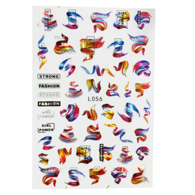 3D Acu sēņu nagu uzlīmes Lāzera spīdošas Līmējošas Uzlīmes nagiem Lūpu ziedi Nagu mākslas rotājumi Aurora Silver Design