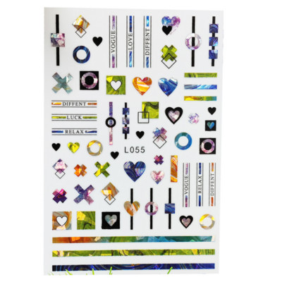 3D Acu sēņu nagu uzlīmes Lāzera spīdošas Līmējošas Uzlīmes nagiem Lūpu ziedi Nagu mākslas rotājumi Aurora Silver Design