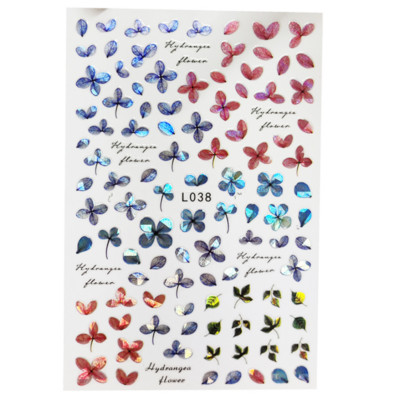 3D Acu sēņu nagu uzlīmes Lāzera spīdošas Līmējošas Uzlīmes nagiem Lūpu ziedi Nagu mākslas rotājumi Aurora Silver Design