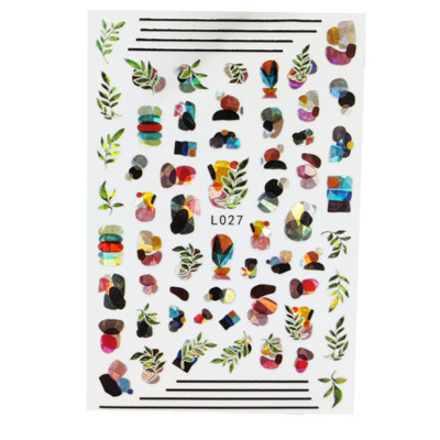 3D Acu sēņu nagu uzlīmes Lāzera spīdošas Līmējošas Uzlīmes nagiem Lūpu ziedi Nagu mākslas rotājumi Aurora Silver Design