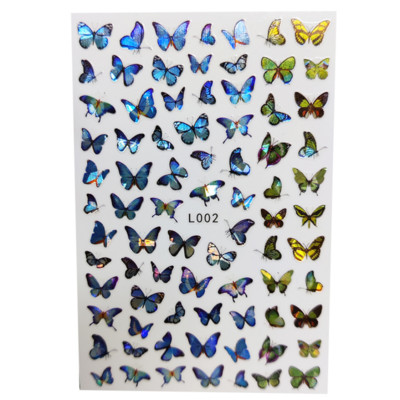 3D Acu sēņu nagu uzlīmes Lāzera spīdošas Līmējošas Uzlīmes nagiem Lūpu ziedi Nagu mākslas rotājumi Aurora Silver Design