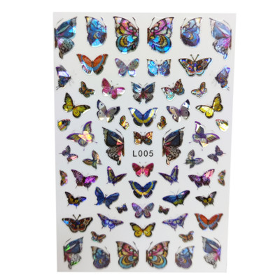 3D Acu sēņu nagu uzlīmes Lāzera spīdošas Līmējošas Uzlīmes nagiem Lūpu ziedi Nagu mākslas rotājumi Aurora Silver Design