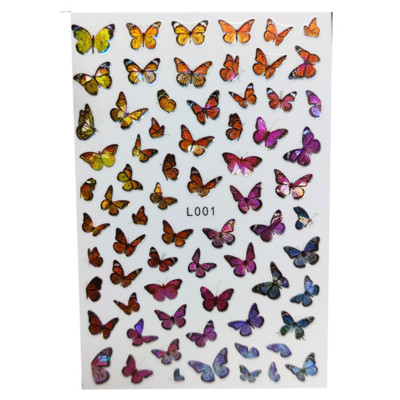 3D Acu sēņu nagu uzlīmes Lāzera spīdošas Līmējošas Uzlīmes nagiem Lūpu ziedi Nagu mākslas rotājumi Aurora Silver Design