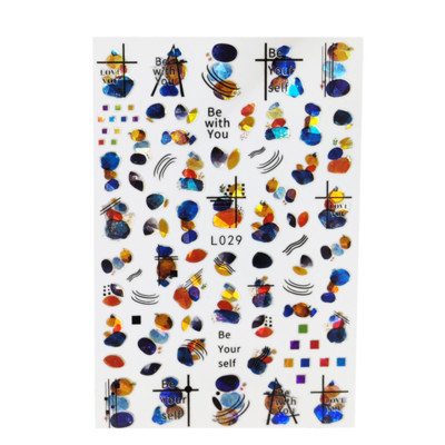 3D Acu sēņu nagu uzlīmes Lāzera spīdošas Līmējošas Uzlīmes nagiem Lūpu ziedi Nagu mākslas rotājumi Aurora Silver Design