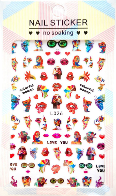 3D Acu sēņu nagu uzlīmes Lāzera spīdošas Līmējošas Uzlīmes nagiem Lūpu ziedi Nagu mākslas rotājumi Aurora Silver Design