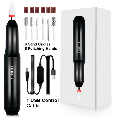 Limegirl 20000 RPM električna bušilica za nokte Prijenosni stroj za manikuru Set glodala za manikuru Vrhovi noktiju Turpija za pedikiranje noktiju