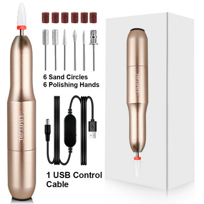 Limegirl 20000 RPM električna bušilica za nokte Prijenosni stroj za manikuru Set glodala za manikuru Vrhovi noktiju Turpija za pedikiranje noktiju