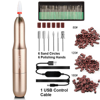 Limegirl 20000 RPM električna bušilica za nokte Prijenosni stroj za manikuru Set glodala za manikuru Vrhovi noktiju Turpija za pedikiranje noktiju