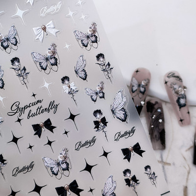 Dream Shiny Blue Butterfly 3D samoljepljive naljepnice za nokte Jelly Theme Naljepnice za manikuru Veleprodaja visoke kvalitete