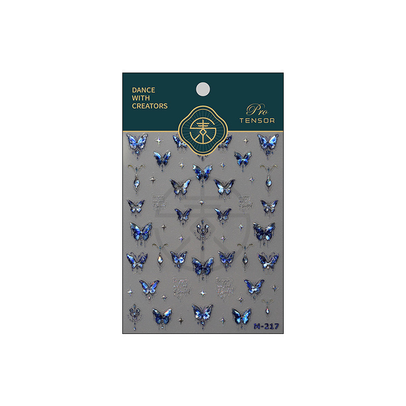 Dream Shiny Blue Butterfly 3D samoljepljive naljepnice za nokte Jelly Theme Naljepnice za manikuru Veleprodaja visoke kvalitete