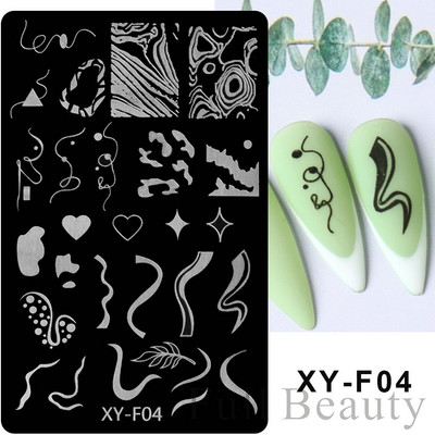 1PC nagu zīmogplāksnes Mīlestības sirds lakas pārvietošanas trafareti Ziedu lapas Ģeometrijas veidnes plāksne Pelējuma tauriņš nagu mākslas rīki