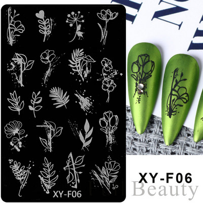 1PC nagu zīmogplāksnes Mīlestības sirds lakas pārvietošanas trafareti Ziedu lapas Ģeometrijas veidnes plāksne Pelējuma tauriņš nagu mākslas rīki