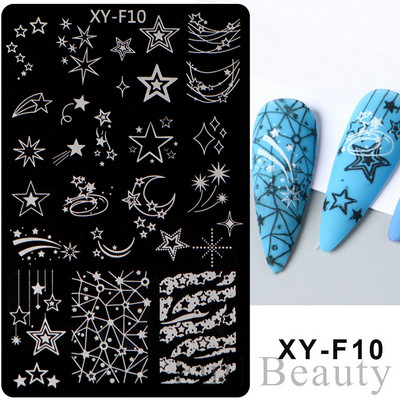 1PC nagu zīmogplāksnes Mīlestības sirds lakas pārvietošanas trafareti Ziedu lapas Ģeometrijas veidnes plāksne Pelējuma tauriņš nagu mākslas rīki