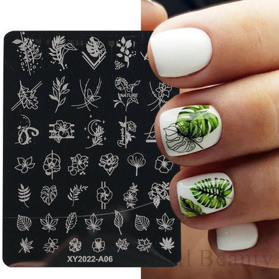 1PC nagu zīmogplāksnes Mīlestības sirds lakas pārvietošanas trafareti Ziedu lapas Ģeometrijas veidnes plāksne Pelējuma tauriņš nagu mākslas rīki