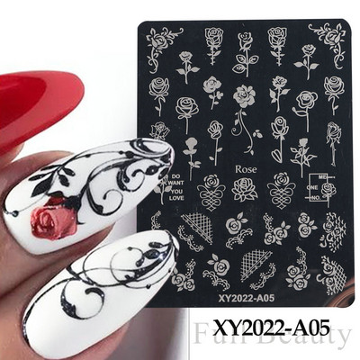 1PC nagu zīmogplāksnes Mīlestības sirds lakas pārvietošanas trafareti Ziedu lapas Ģeometrijas veidnes plāksne Pelējuma tauriņš nagu mākslas rīki