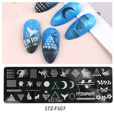 1PC nagu zīmogplāksnes Mīlestības sirds lakas pārvietošanas trafareti Ziedu lapas Ģeometrijas veidnes plāksne Pelējuma tauriņš nagu mākslas rīki