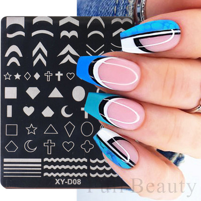 1PC nagu zīmogplāksnes Mīlestības sirds lakas pārvietošanas trafareti Ziedu lapas Ģeometrijas veidnes plāksne Pelējuma tauriņš nagu mākslas rīki
