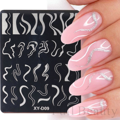 1PC nagu zīmogplāksnes Mīlestības sirds lakas pārvietošanas trafareti Ziedu lapas Ģeometrijas veidnes plāksne Pelējuma tauriņš nagu mākslas rīki