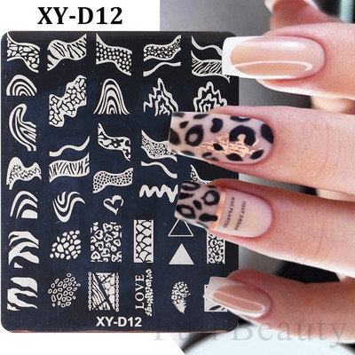 1PC nagu zīmogplāksnes Mīlestības sirds lakas pārvietošanas trafareti Ziedu lapas Ģeometrijas veidnes plāksne Pelējuma tauriņš nagu mākslas rīki