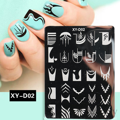 1PC nagu zīmogplāksnes Mīlestības sirds lakas pārvietošanas trafareti Ziedu lapas Ģeometrijas veidnes plāksne Pelējuma tauriņš nagu mākslas rīki