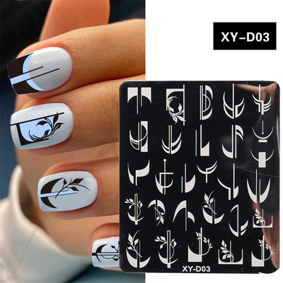 1PC nagu zīmogplāksnes Mīlestības sirds lakas pārvietošanas trafareti Ziedu lapas Ģeometrijas veidnes plāksne Pelējuma tauriņš nagu mākslas rīki