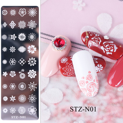 1PC nagu zīmogplāksnes Mīlestības sirds lakas pārvietošanas trafareti Ziedu lapas Ģeometrijas veidnes plāksne Pelējuma tauriņš nagu mākslas rīki