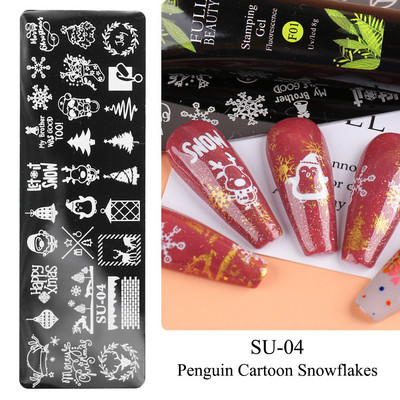 Nail Art zīmogu plāksnīšu zīmogošana Ziedu Lapu Sirds Burti Attēls Ģeometriski Dizaini Nagu laka Apdrukas trafarets Manikīrs TRFB01-06