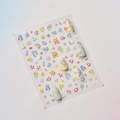 1 gab., baltu margrietiņas ziedu reljefs 3D uzlīmes pavasara vasaras nagu uzlīmes nagu mākslas dekorēšanai manikīra DIY uzlīmes