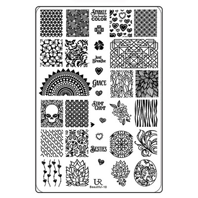 Dzīvnieki Rakstu nagu apzīmogošanas plāksnes Leoparda govis attēls nagu mākslas veidnes zīmogs nerūsējošā tērauda nagu drukas rīki