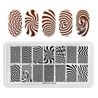 Dzīvnieki Rakstu nagu apzīmogošanas plāksnes Leoparda govis attēls nagu mākslas veidnes zīmogs nerūsējošā tērauda nagu drukas rīki