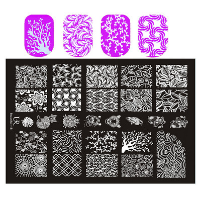 Dzīvnieki Rakstu nagu apzīmogošanas plāksnes Leoparda govis attēls nagu mākslas veidnes zīmogs nerūsējošā tērauda nagu drukas rīki