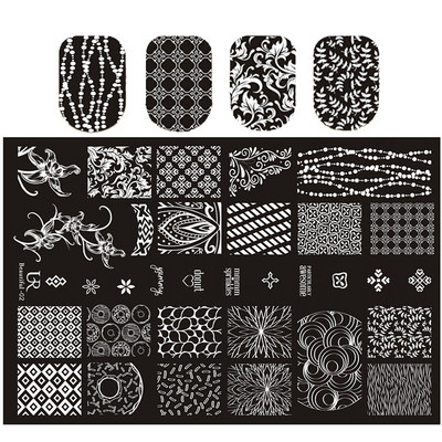 Dzīvnieki Rakstu nagu apzīmogošanas plāksnes Leoparda govis attēls nagu mākslas veidnes zīmogs nerūsējošā tērauda nagu drukas rīki