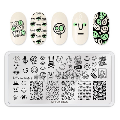 Dzīvnieki Rakstu nagu apzīmogošanas plāksnes Leoparda govis attēls nagu mākslas veidnes zīmogs nerūsējošā tērauda nagu drukas rīki