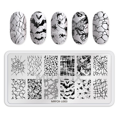 Dzīvnieki Rakstu nagu apzīmogošanas plāksnes Leoparda govis attēls nagu mākslas veidnes zīmogs nerūsējošā tērauda nagu drukas rīki