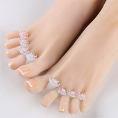 Silikonski odvajač za prste Nail Art DIY alat za pedikuru Cvijet vodena kap Kristalni dijamant Odvajač od bisera Alati za njegu stopala Cvijet tratinčice