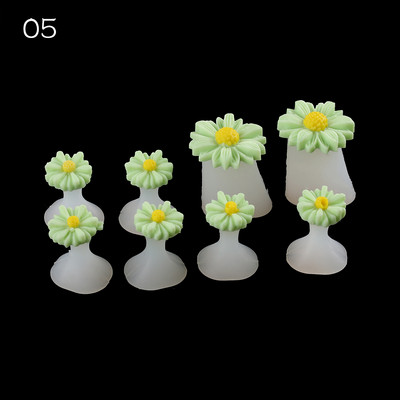 Silikonski odvajač za prste Nail Art DIY alat za pedikuru Cvijet vodena kap Kristalni dijamant Odvajač od bisera Alati za njegu stopala Cvijet tratinčice