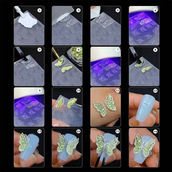 Нов 3D Snowflake Nails Art Силиконова подложка за мухъл Зимен пуловер Релефна мухъл Гел шаблони Дизайн Направи си сам Инструмент за маникюр за изрязване на нокти