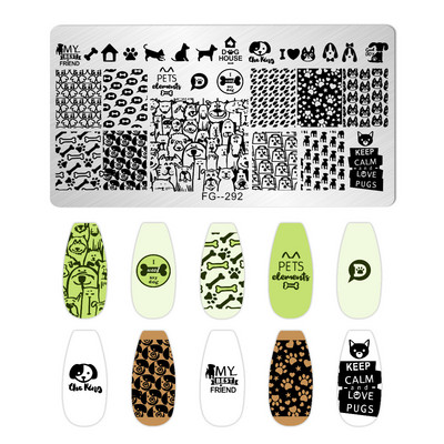 1Gb Helovīna ķirbju nagu apzīmogošanas plāksnes Taisnstūra veidnes trafareti nagu mākslas zīmoga attēla plāksne Manikīrs nagu drukas rīki