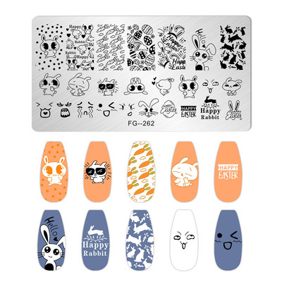 1Gb Helovīna ķirbju nagu apzīmogošanas plāksnes Taisnstūra veidnes trafareti nagu mākslas zīmoga attēla plāksne Manikīrs nagu drukas rīki