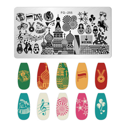 1Gb Helovīna ķirbju nagu apzīmogošanas plāksnes Taisnstūra veidnes trafareti nagu mākslas zīmoga attēla plāksne Manikīrs nagu drukas rīki