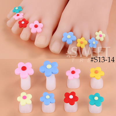8 gab./Iepakojums Silikona purngalu atdalītājs Cute, mīksts pedikīra rīki Daisy Square Star Heart Rhinestone pēdu pirkstu atdalītāju kopšanas rīki