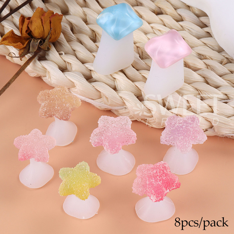 8 gab./Iepakojums Silikona purngalu atdalītājs Cute, mīksts pedikīra rīki Daisy Square Star Heart Rhinestone pēdu pirkstu atdalītāju kopšanas rīki
