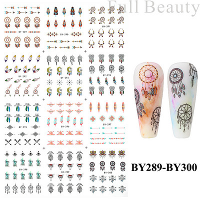 Ūdens uzlīmes nagiem Ziedi Tauriņu Uzlīmes Piekariņi Pavasara Dizains Slideri Estētiskā želeja ar UV gaismu Dekors Manikīra preces