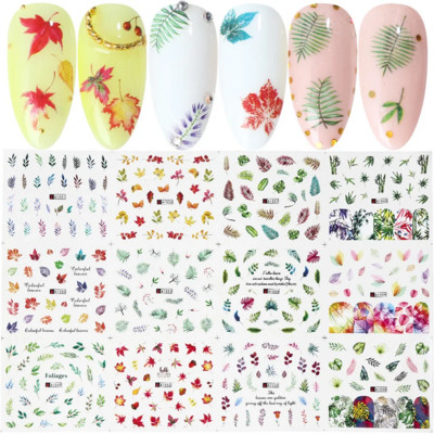 Ūdens uzlīmes nagiem Ziedi Tauriņu Uzlīmes Piekariņi Pavasara Dizains Slideri Estētiskā želeja ar UV gaismu Dekors Manikīra preces